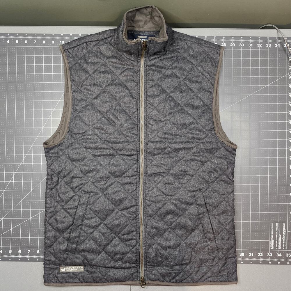 Southern Marsh Newton Vest Mens Small Gray New With Tags NWT Quilted Preppy